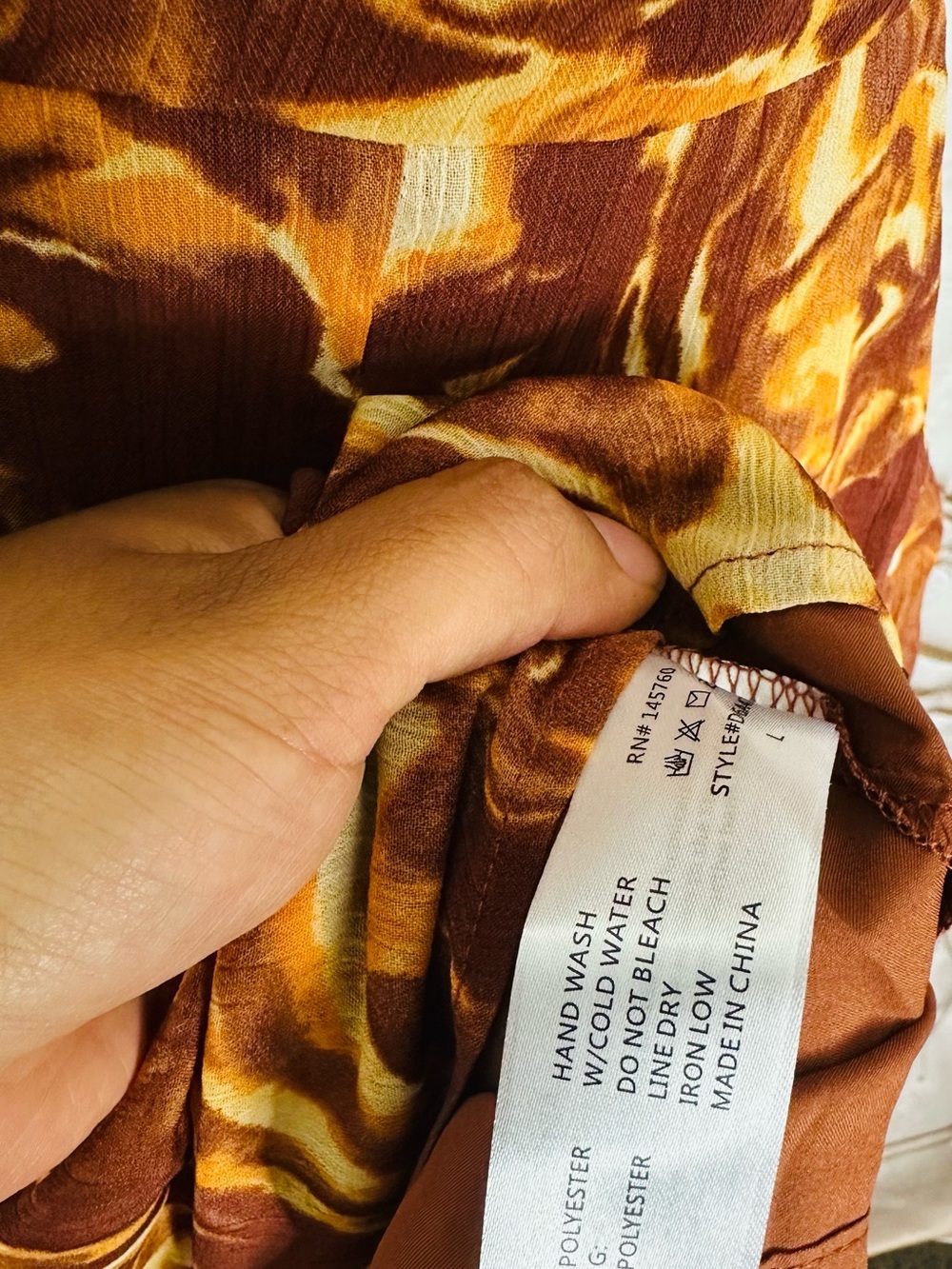 Brown Floral Maxi Slip Dress with Twisted Bodice - Picture 12 of 12